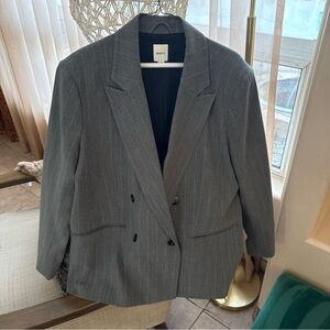 Maeve by Anthropologie Gray Double-Breasted Women's Blazer